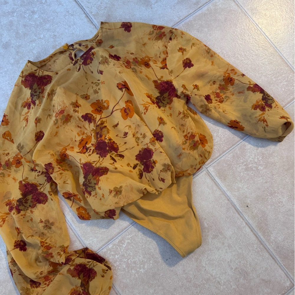 Wilfred Yellow and Red Floral Top